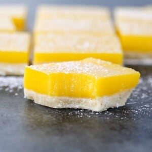 Amazing Lemon Bars details close up