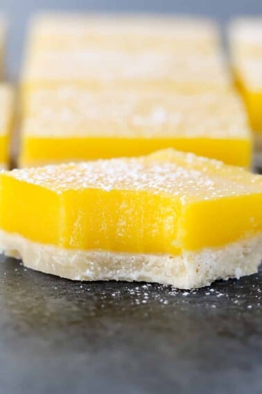 Amazing Lemon Bars details close up