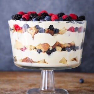 Lemon Berry Trifle in Large Pedestal Dish.