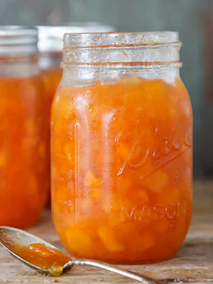 Peach Preserves in jar