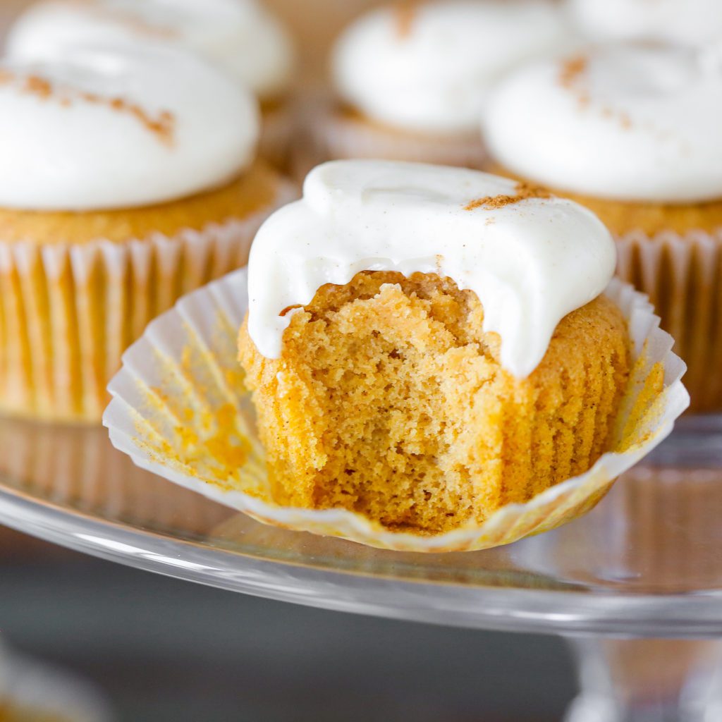 Pumpkin Spice Cupcakes with Maple Cream Cheese Buttercream