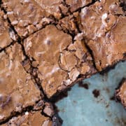 The best fudgy brownies flaky top