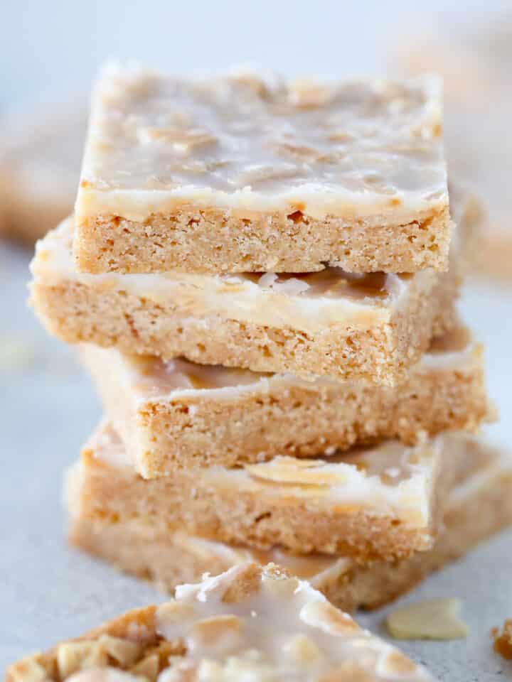 Cinnamon Almond Bars Stacked from front