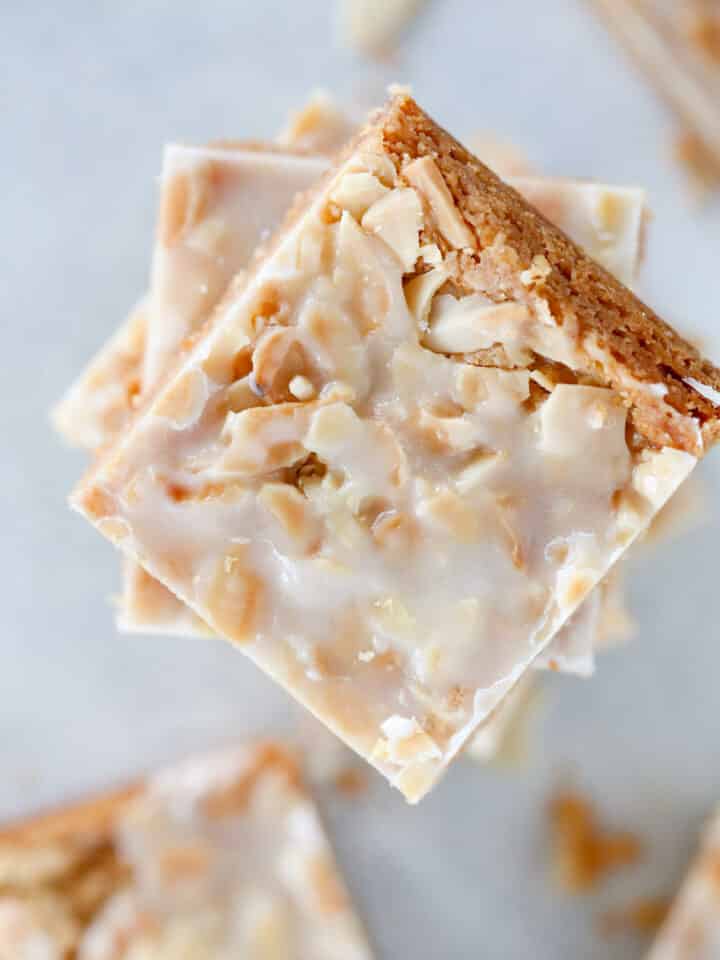 Cinnamon Almond Bars Stacked from top