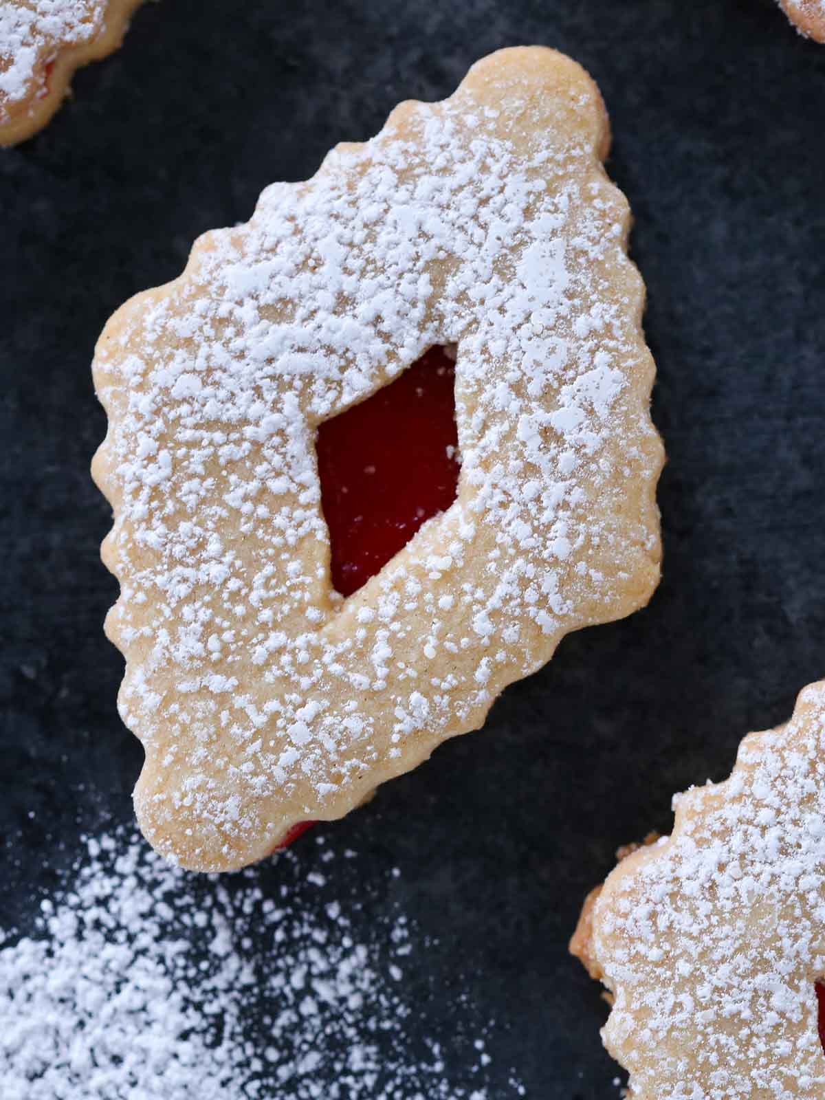 one linzer traditional christmas cookies.