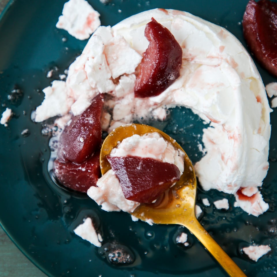 Poached Pear Pavlova