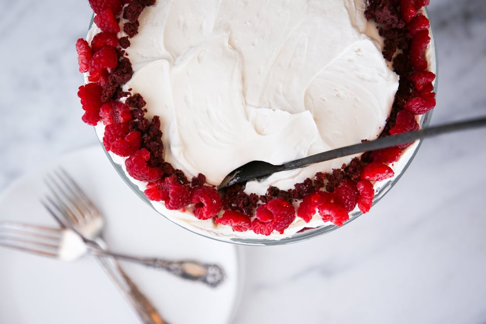 Red Velvet Raspberry Trifle