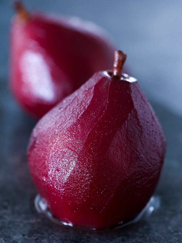 Red Wine Poached Pears