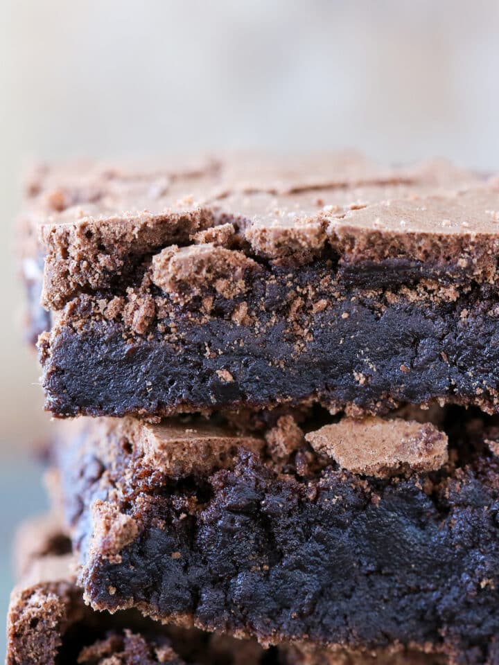 Browned Butter Brownie stacked detailed texture