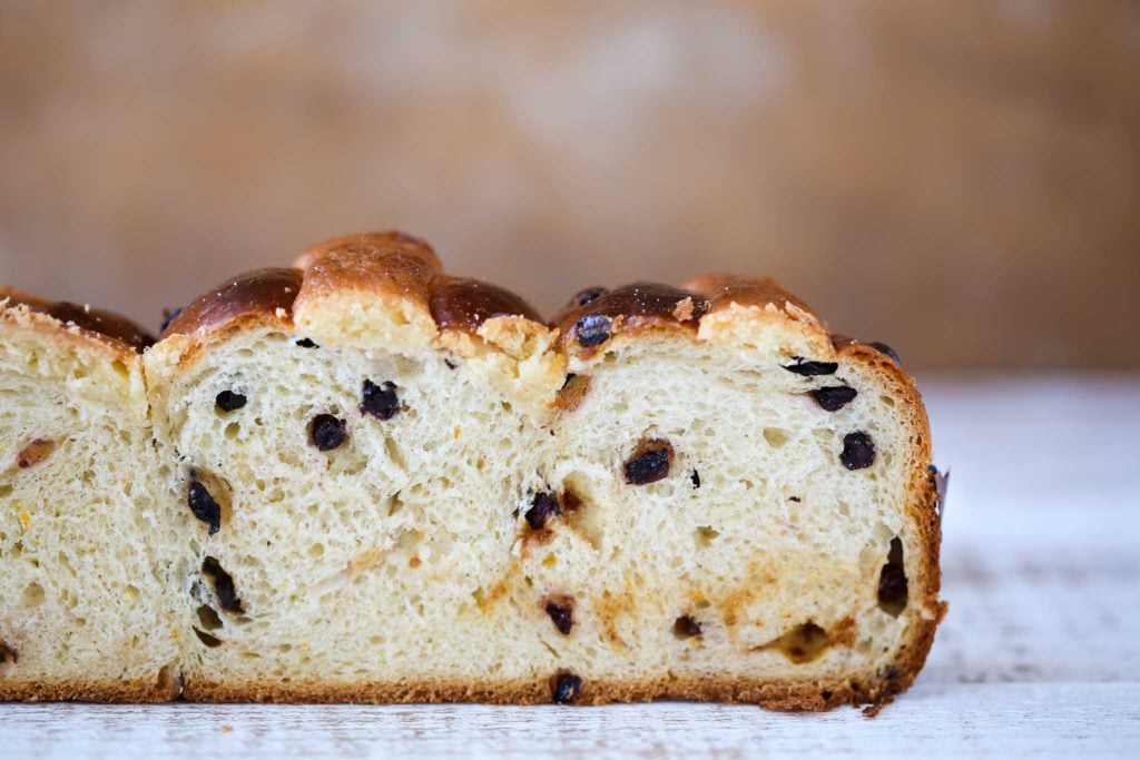 Sourdough Hot Crossed Buns Horizontal Crumb