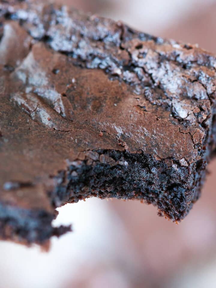 One bowl brownie with bite taken