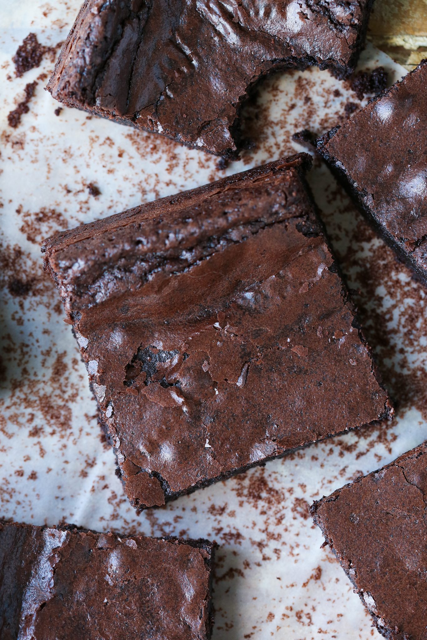 One Bowl Brownie cut into squares as one of the Easy Chocolate Desserts.