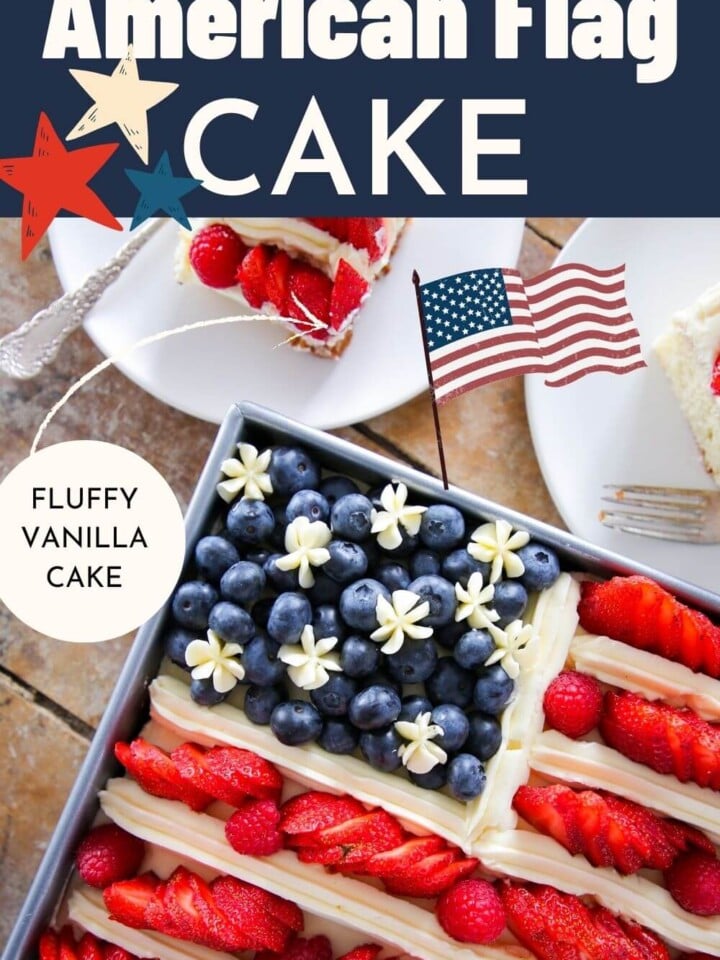 berries and buttercream make an easy american flag cake decor|.