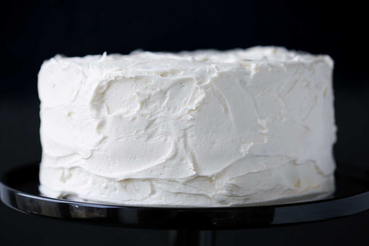 an entire frosted white cake.