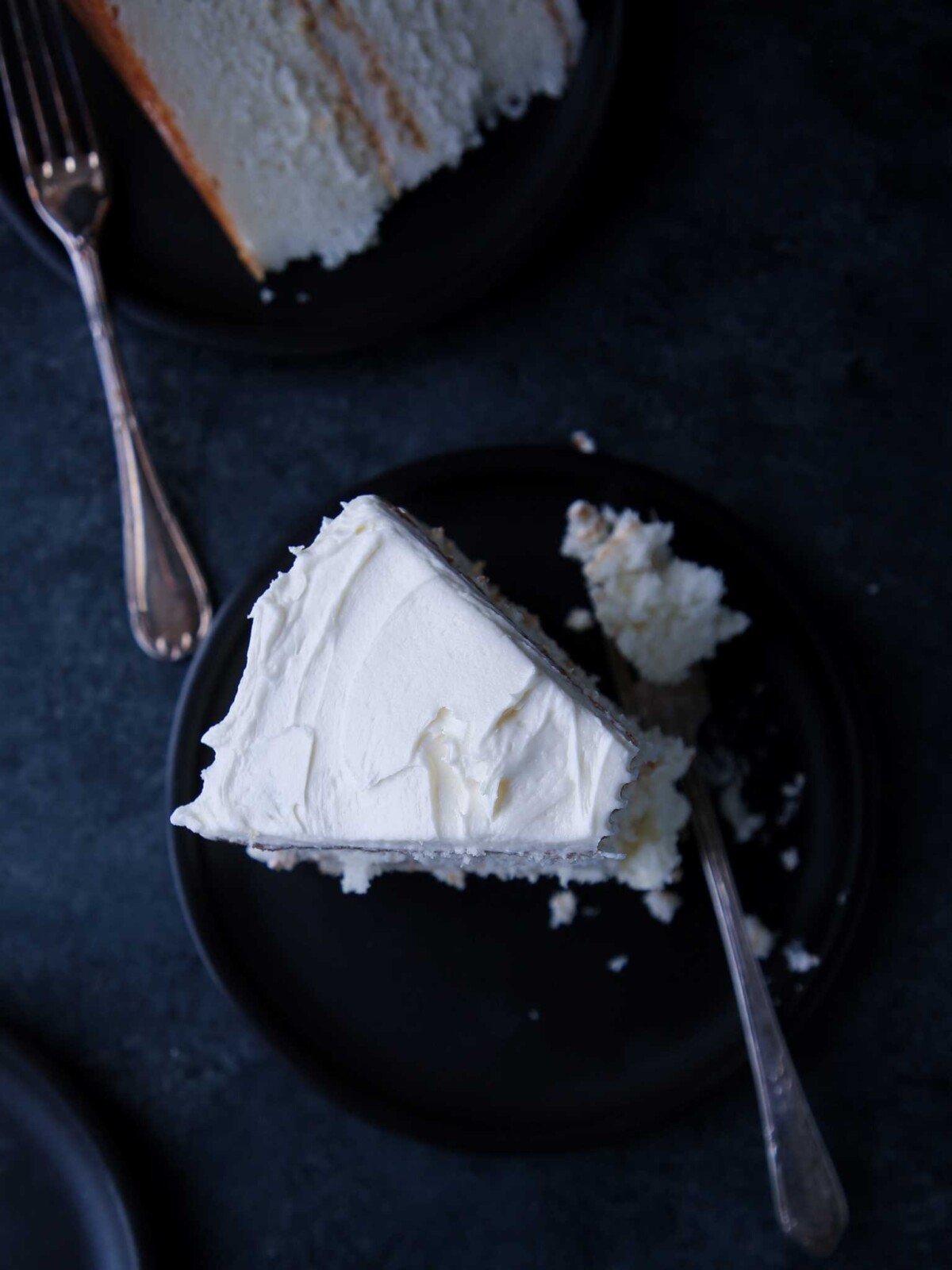 a piece of classic white cake.