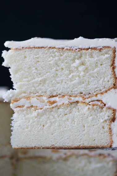 Classic White Cake Slice Featured