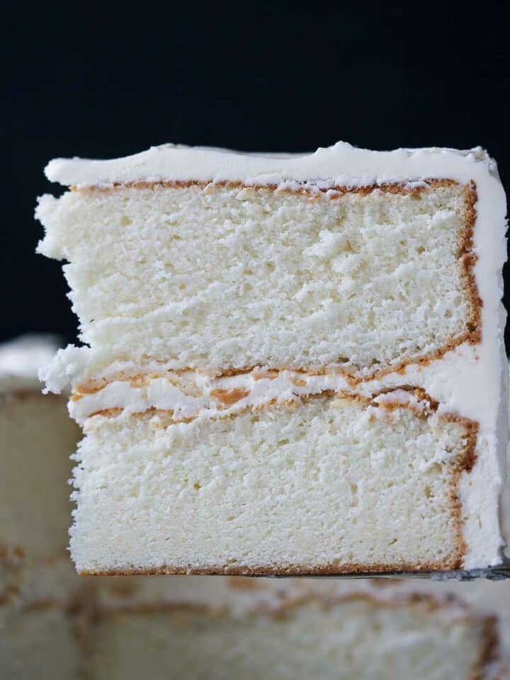 Classic White Cake Slice Featured