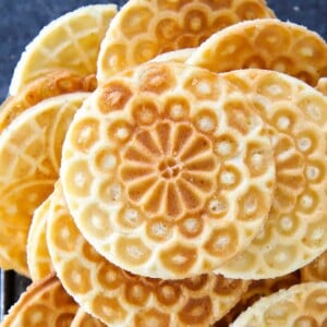 Italian Pizelle Cookie Recipe stacked