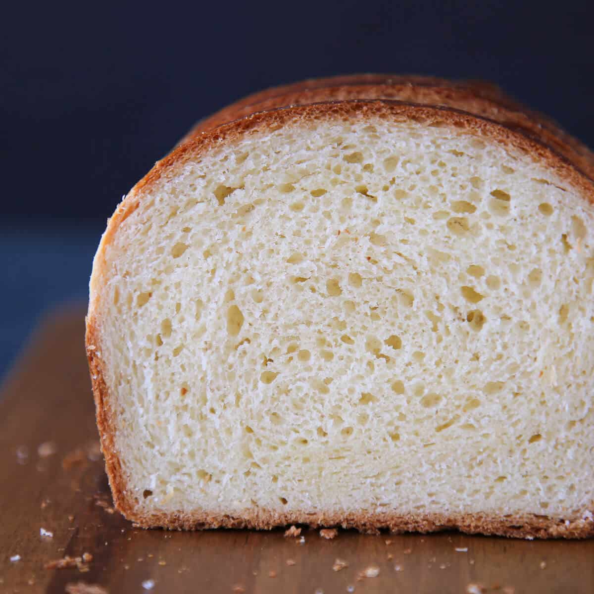 Brioche Bread close up of interior texture