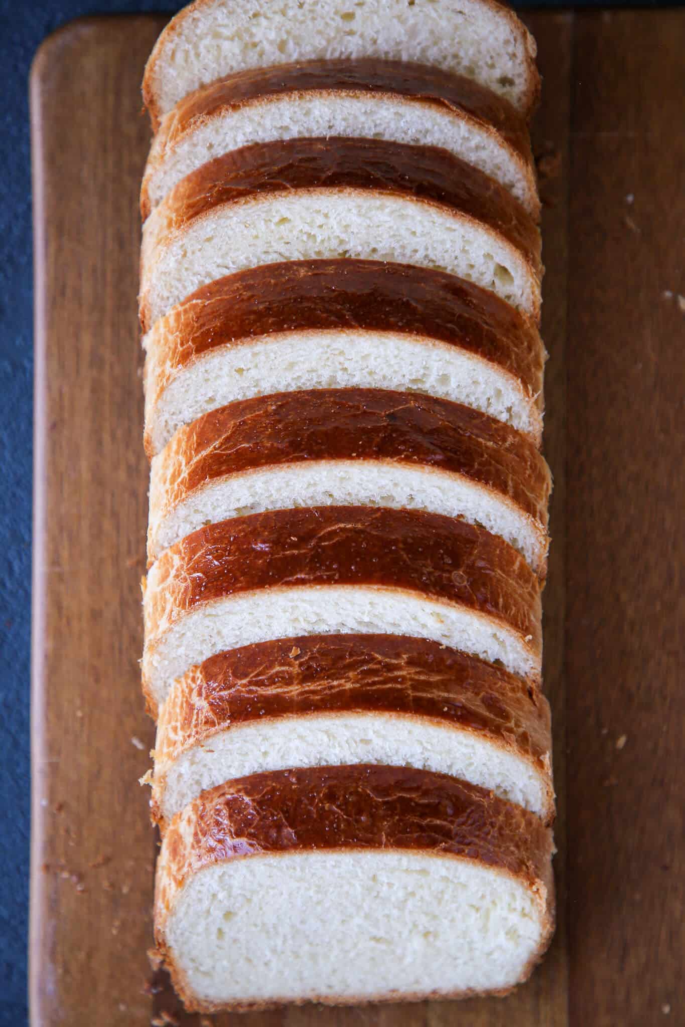 Loaf sliced vertically
