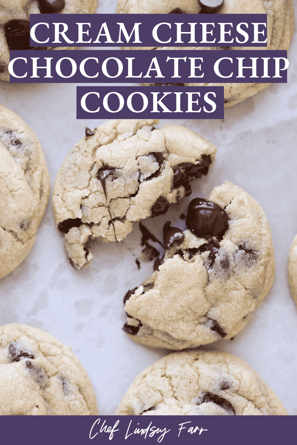 Cream Cheese Chocolate Chip Cookies Baked