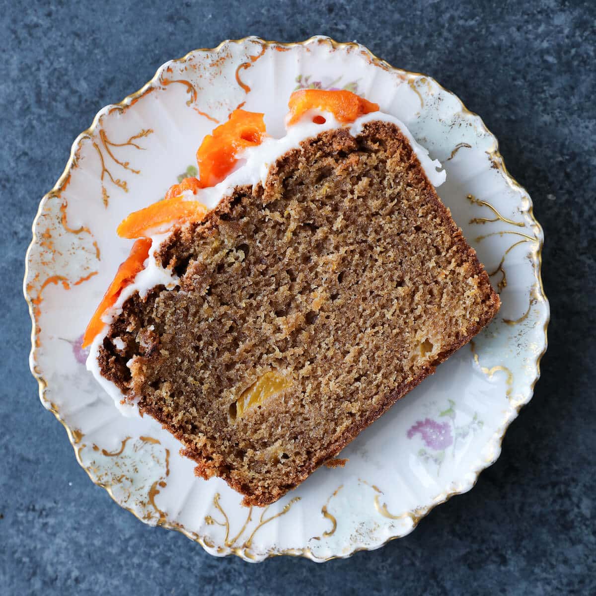 Peach Loaf Cake Serving