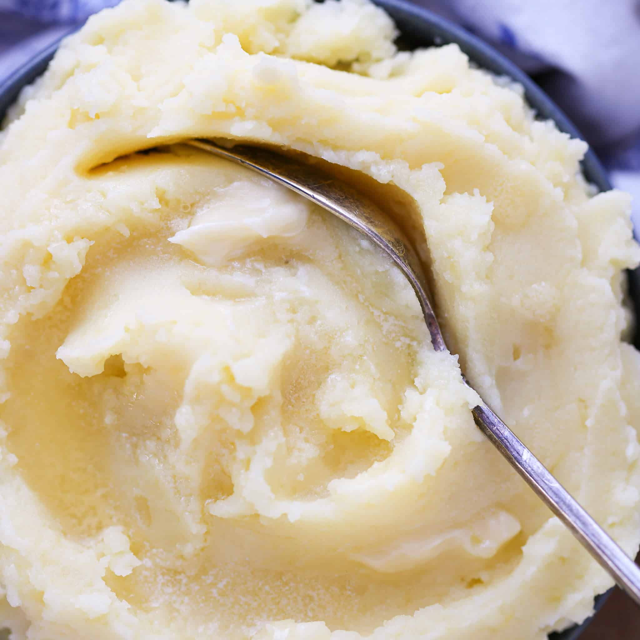 Creamy Mashed Potatoes Recipe with vintage spoon