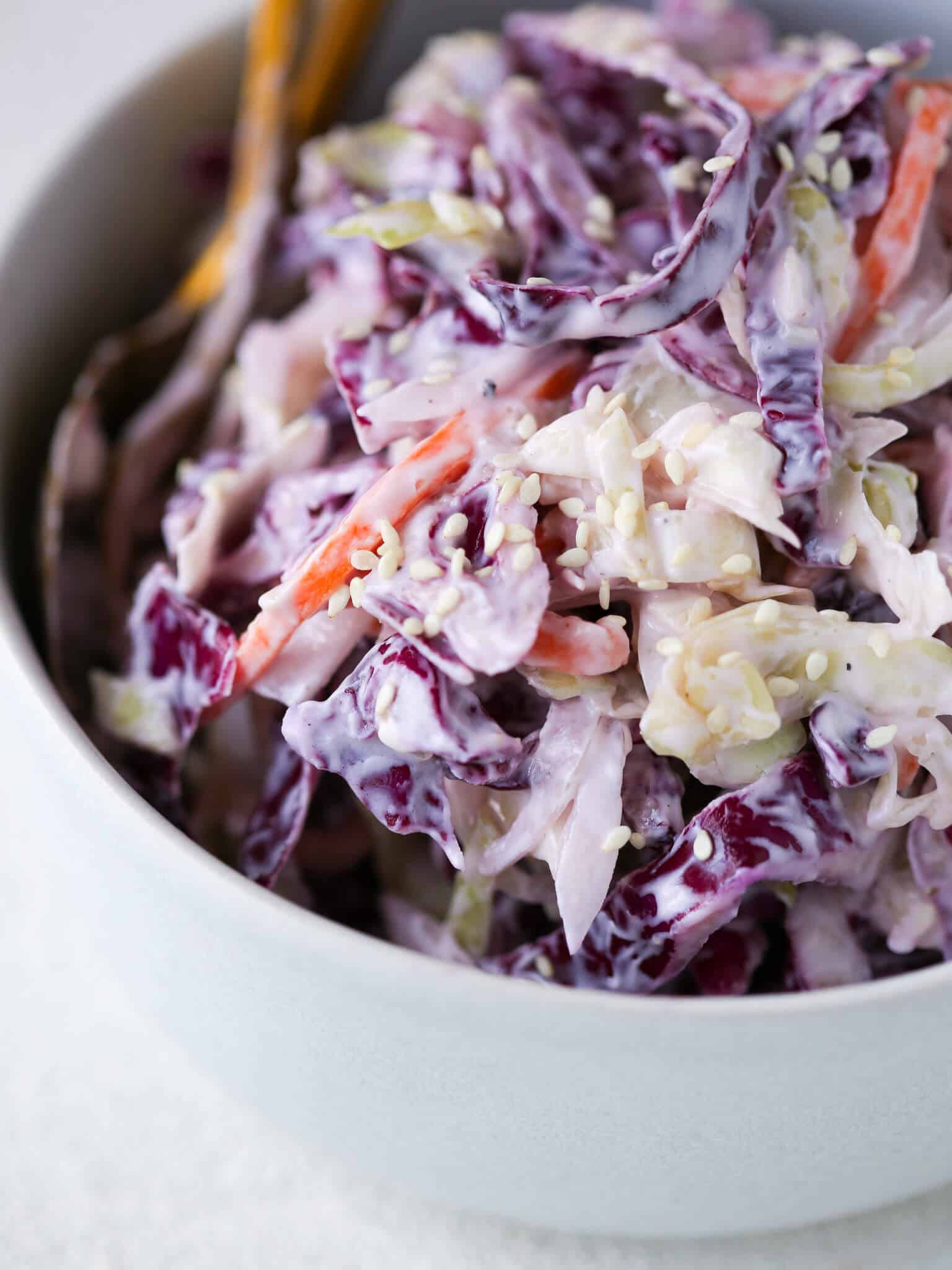 Healthy Creamy Slaw Closeup