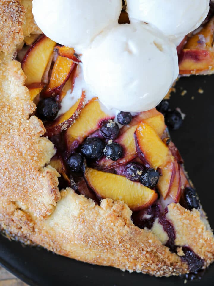 Nectarine Blueberry Galette Delicious Closeup