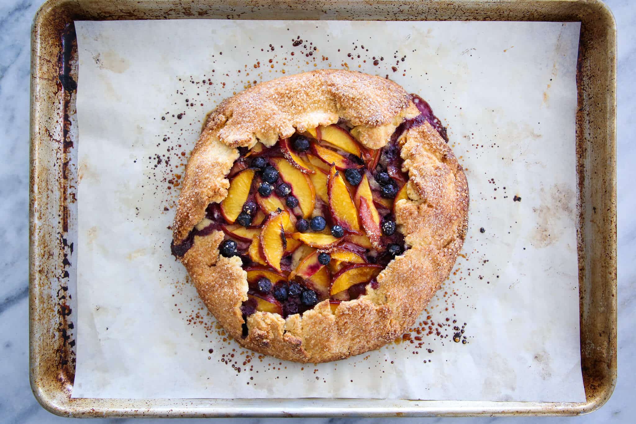 Nectarine Blueberry Galette Parchment Paper
