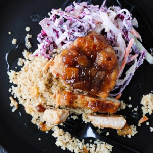 Spicy Peach Pork Chops Interior.