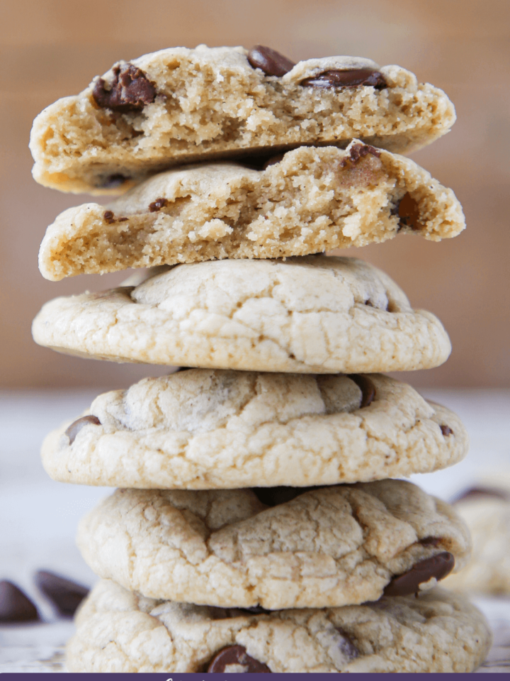 Brown Butter Cream Cheese Chocolate Chip Cookies Purple Border