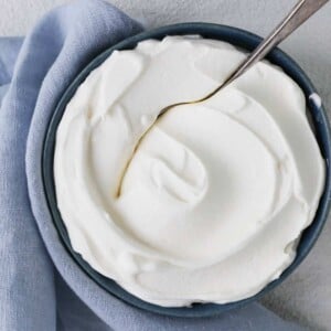 Homemade whipped cream swirl detail