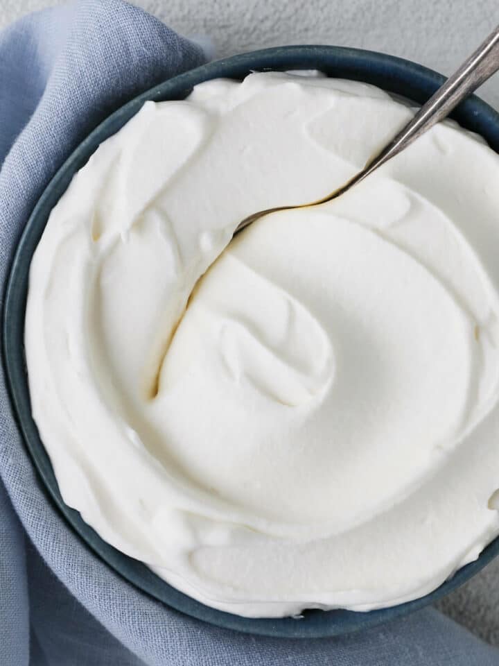 Homemade whipped cream swirl detail