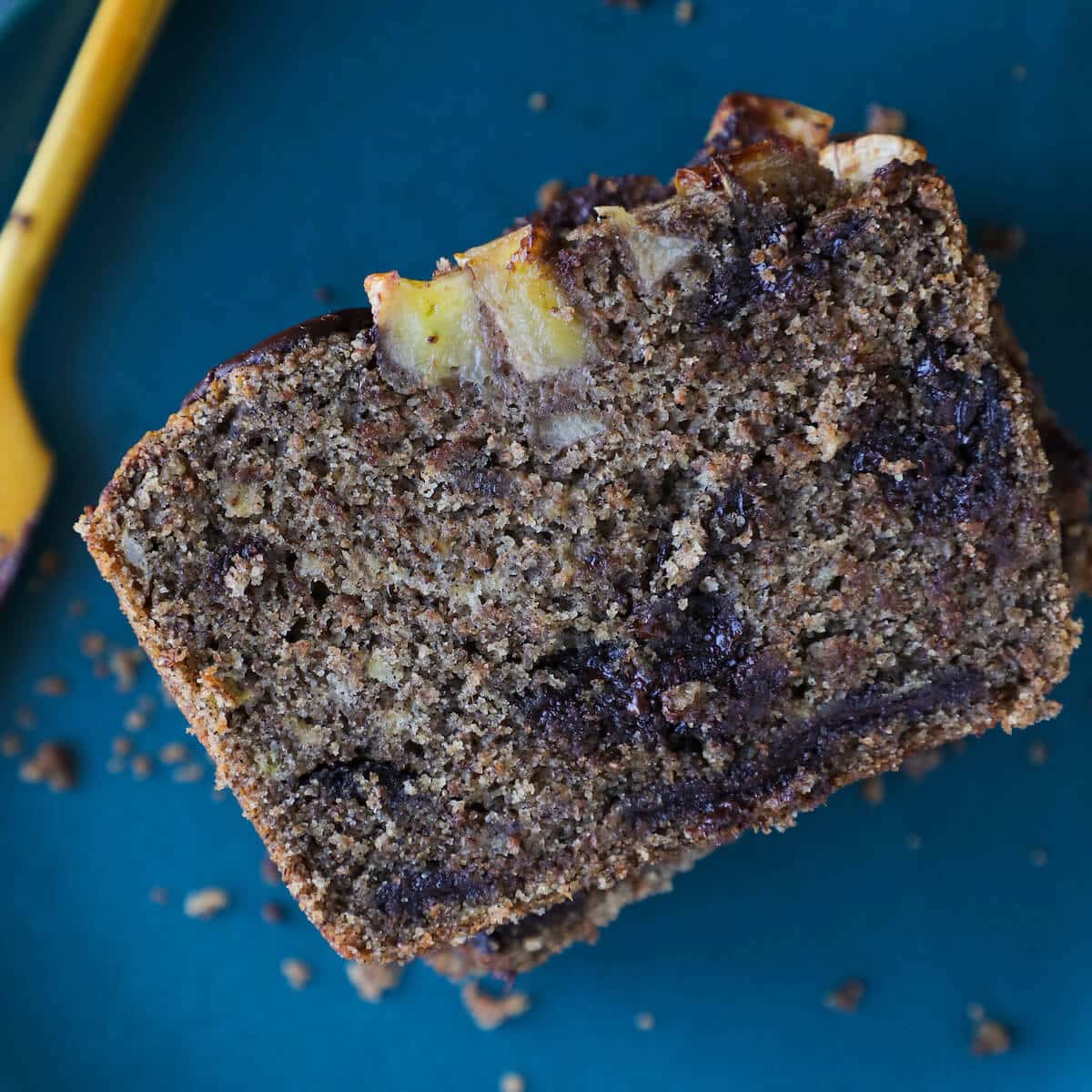 Vegan Gluten Free Chocolate Banana Bread Crumb