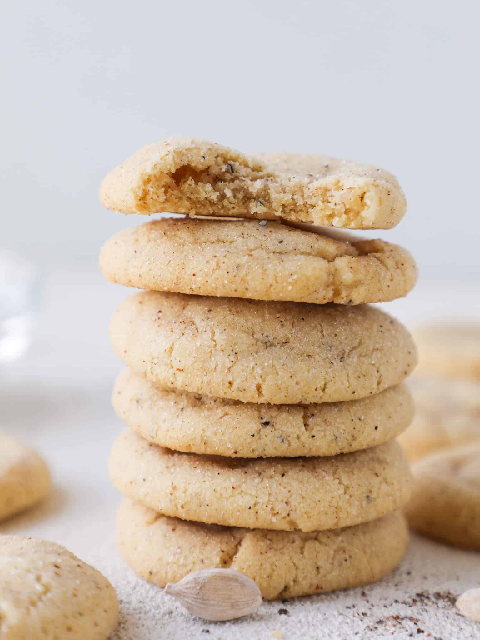 Browned Butter Cardamom Snickerdoodles Stacked