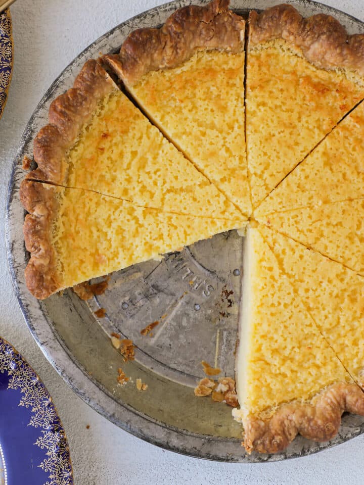 Buttermilk Pie Perfectly Sliced