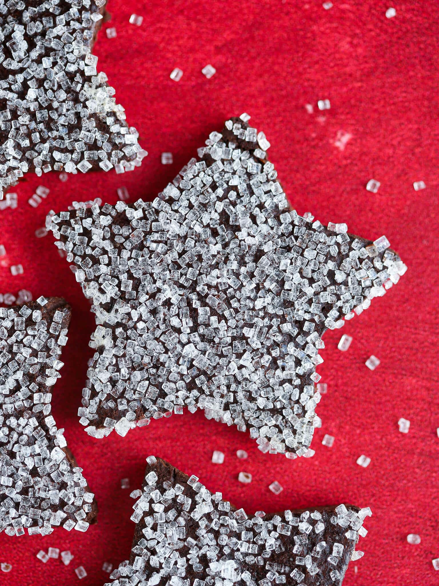 Chocolate Orange Shortbread Stars Closeup