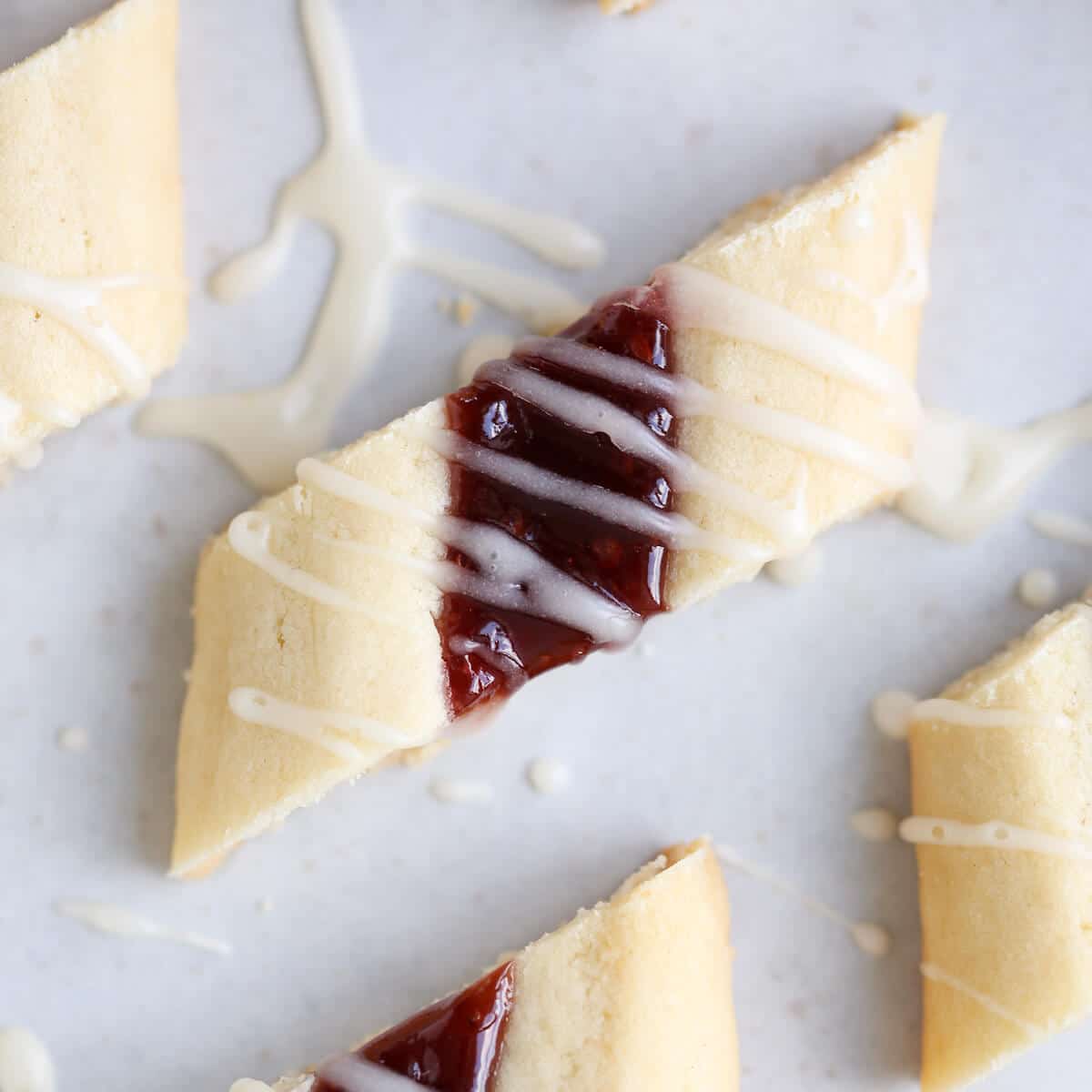 Danish Raspberry Ribbon Cookies Decorated