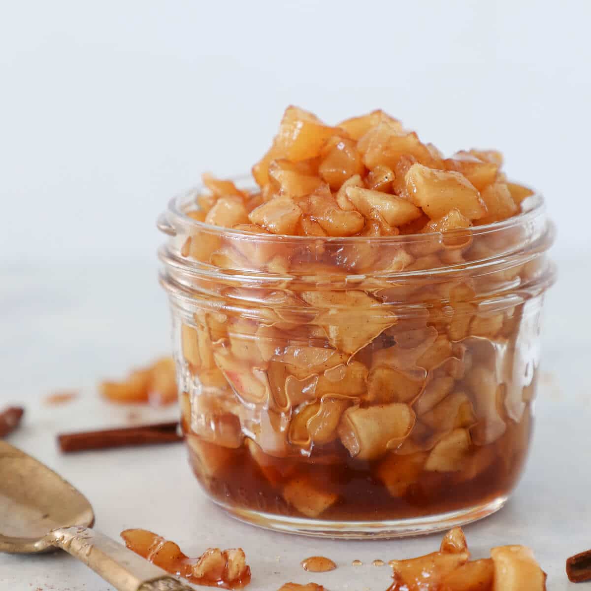 Easy Apple Compote Glass Jar