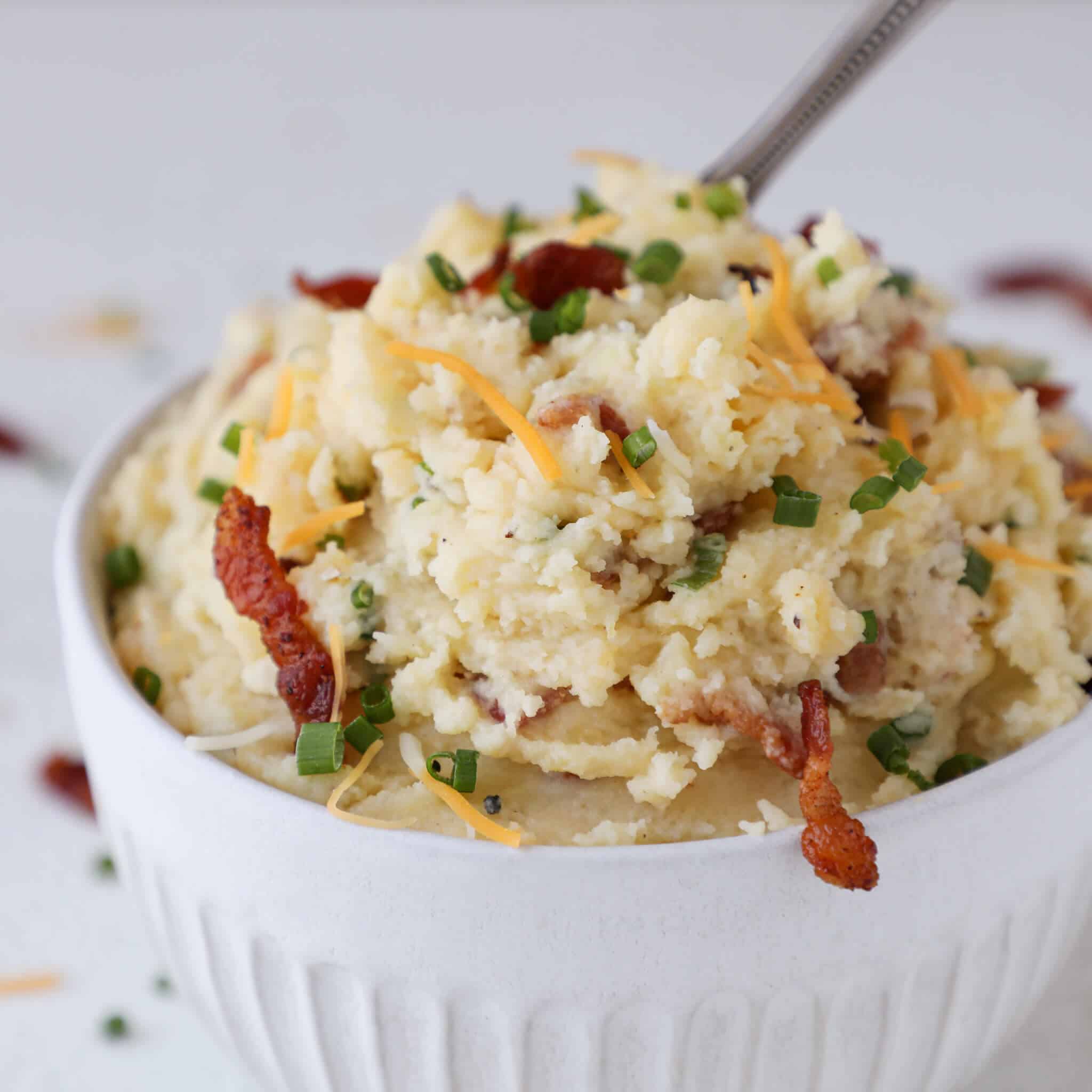 Loaded Mashed Potatoes White Bowl