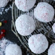 Cherry Pistachio Snowball Cookies Beautiful Overhead