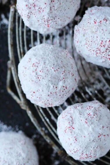 Cherry Pistachio Snowball Cookies Beautiful Overhead