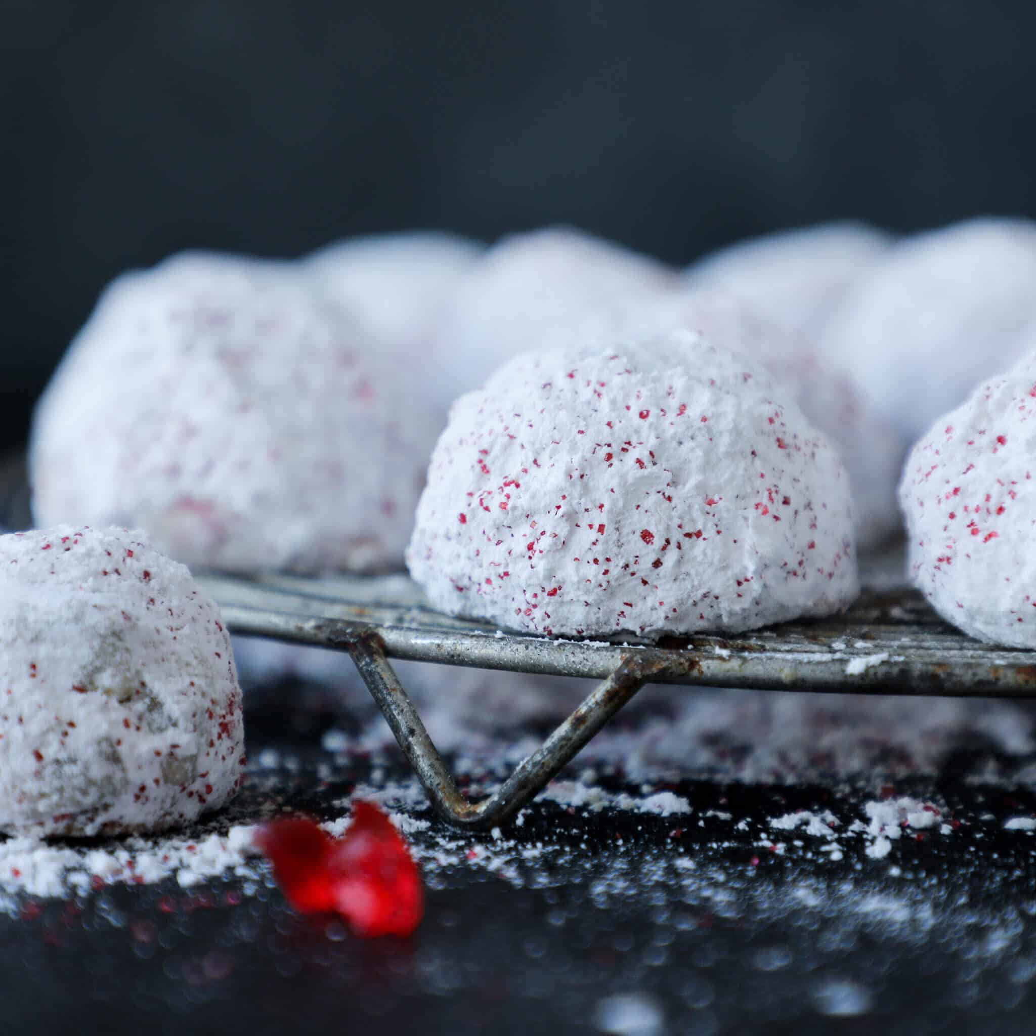 Pistachio Paste Stuffed, Pistachio Snowball Cookies - A Little Spoon