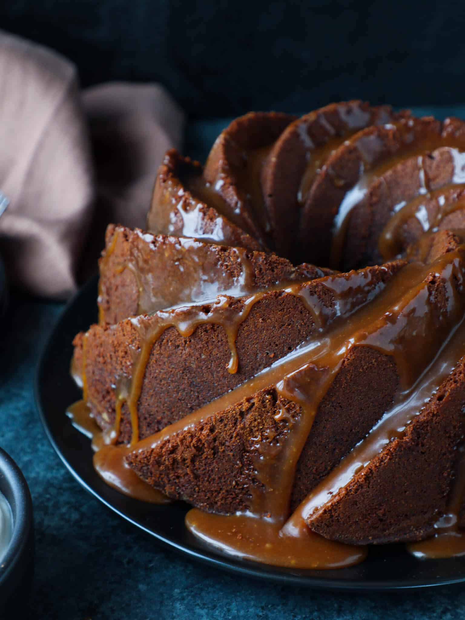 Caramel Molasses Pound Cake Glazed