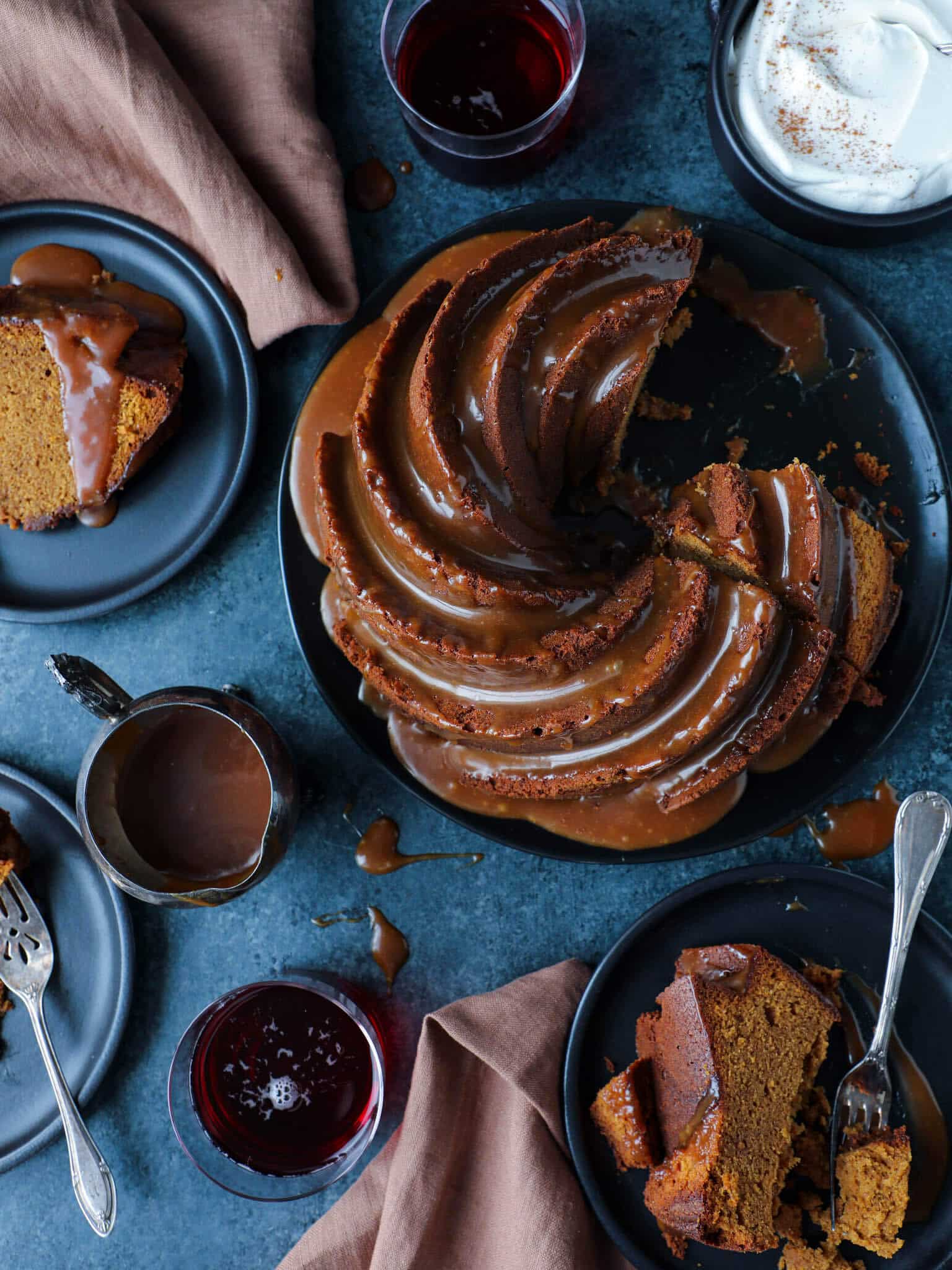 Caramel Molasses Pound Cake Tablescape