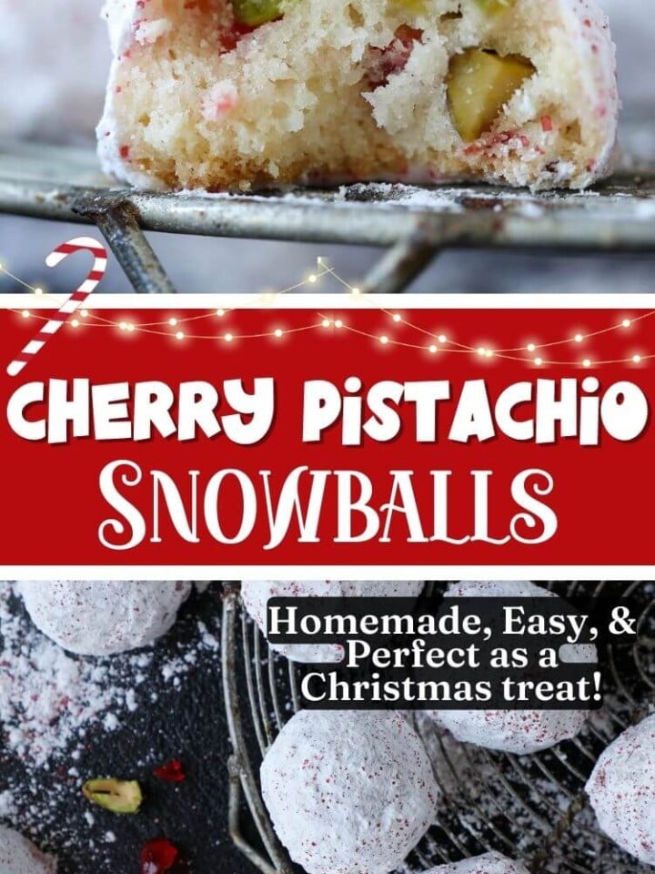 snowballs with powdered sugar with text.