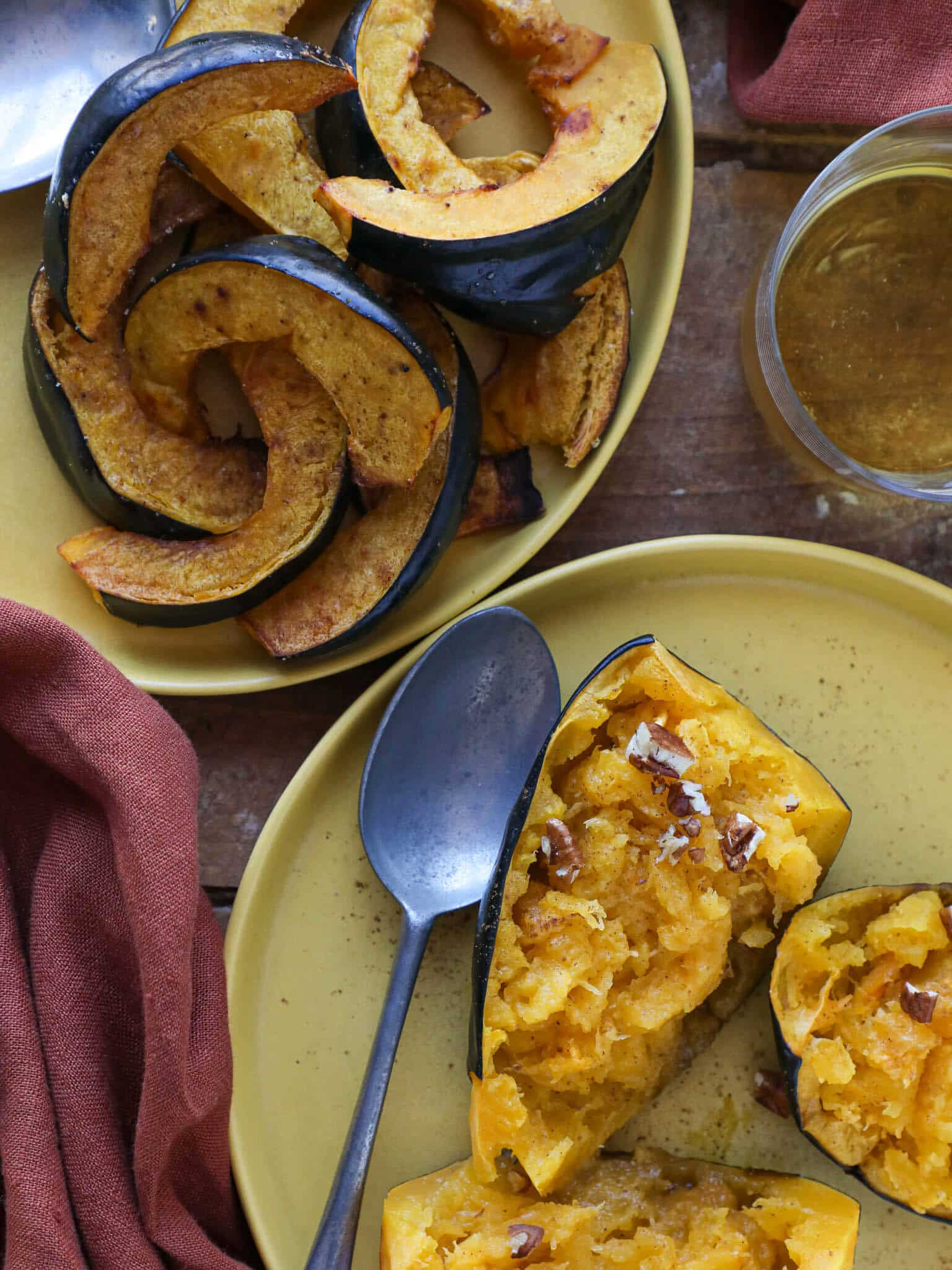 Brown Sugar Baked Acorn Squash Overhead