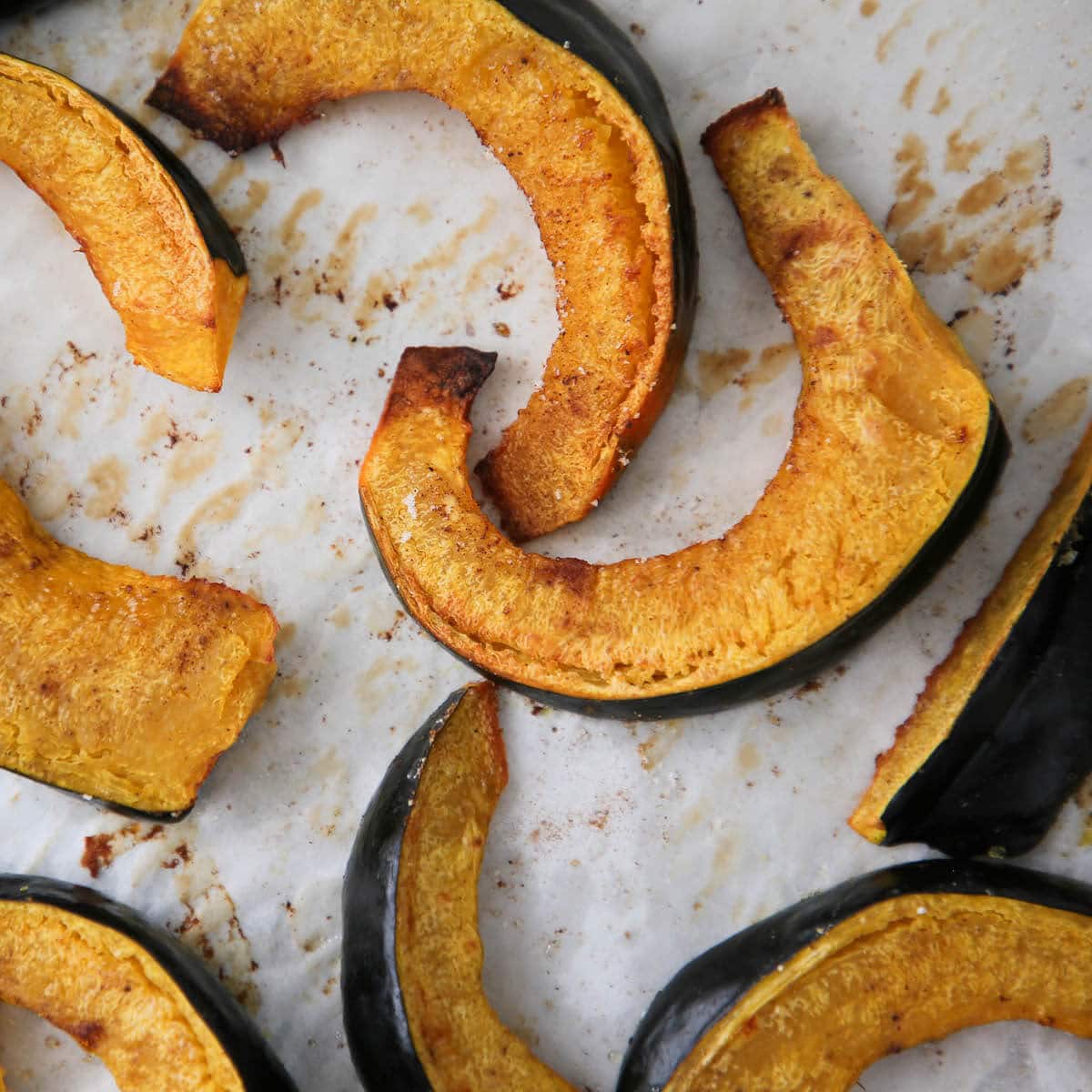 Healthy Roasted Acorn Squash White Background