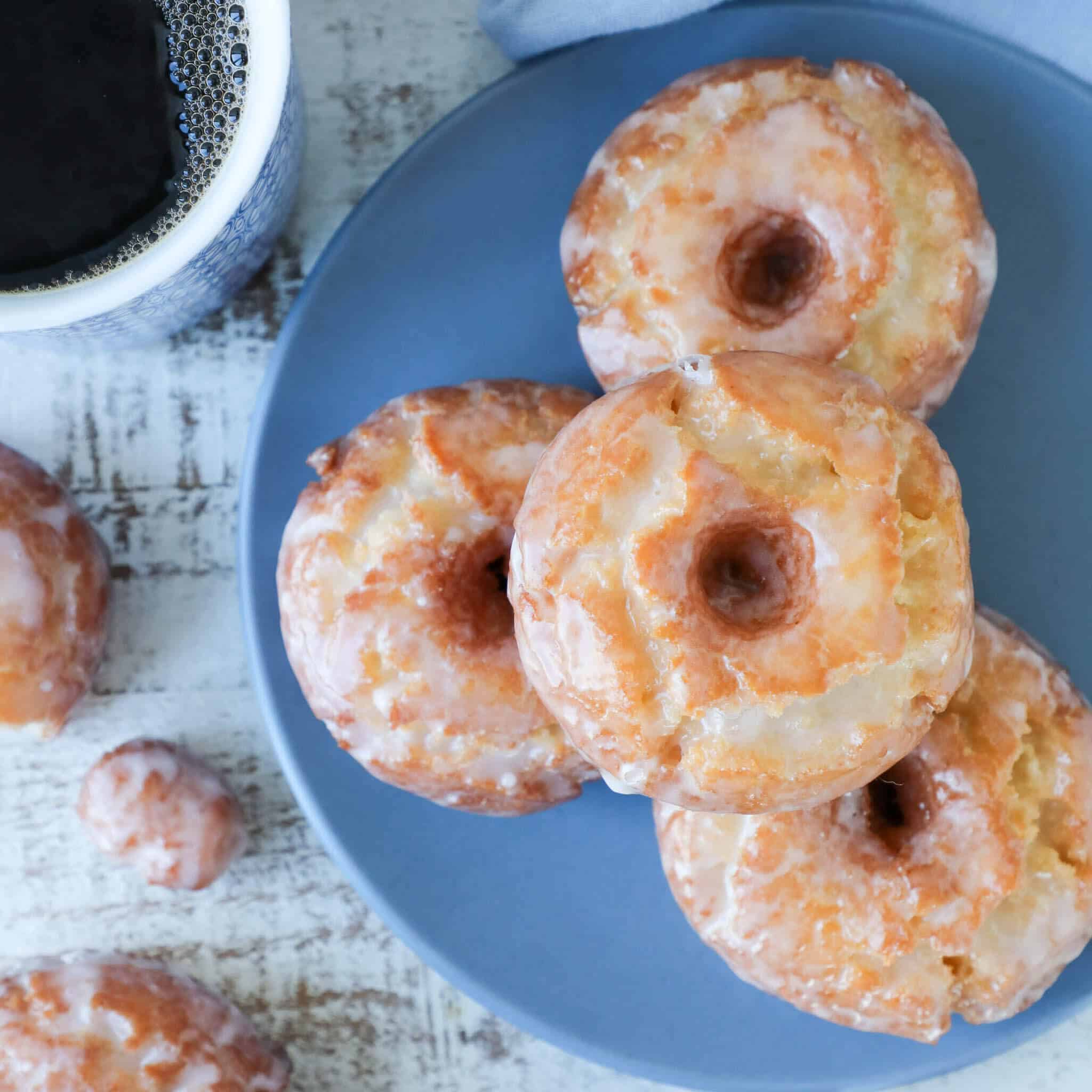 Sour Cream Cake Donuts Blue Plate